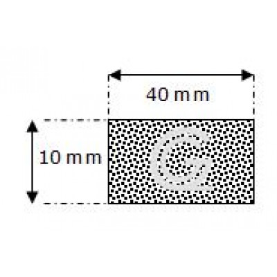 Rechthoekig mosrubber snoer | 10 x 40 mm | per meter